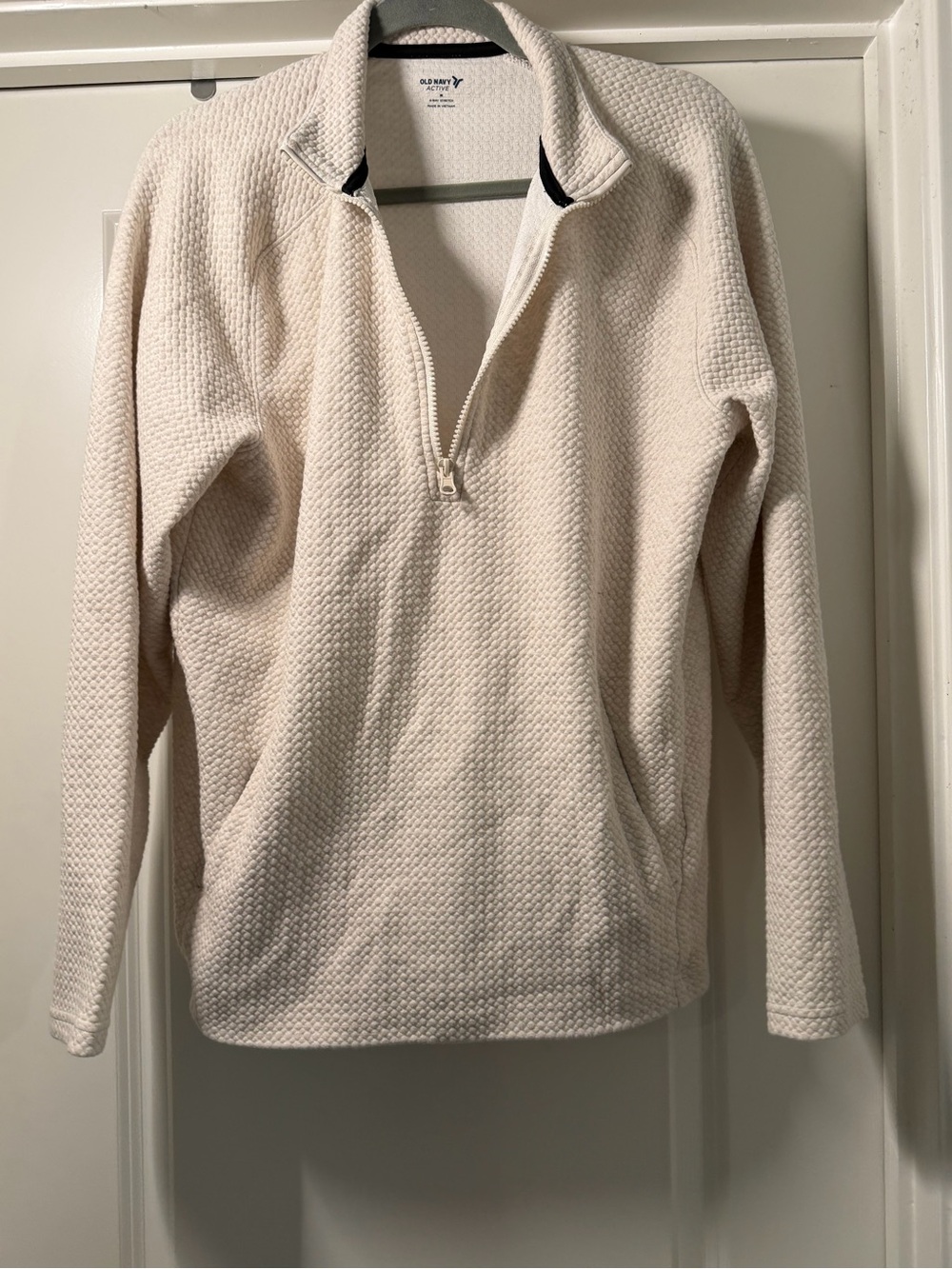 Old Navy Cream Half-Zip Textured Pullover Sweater women’s size Med
